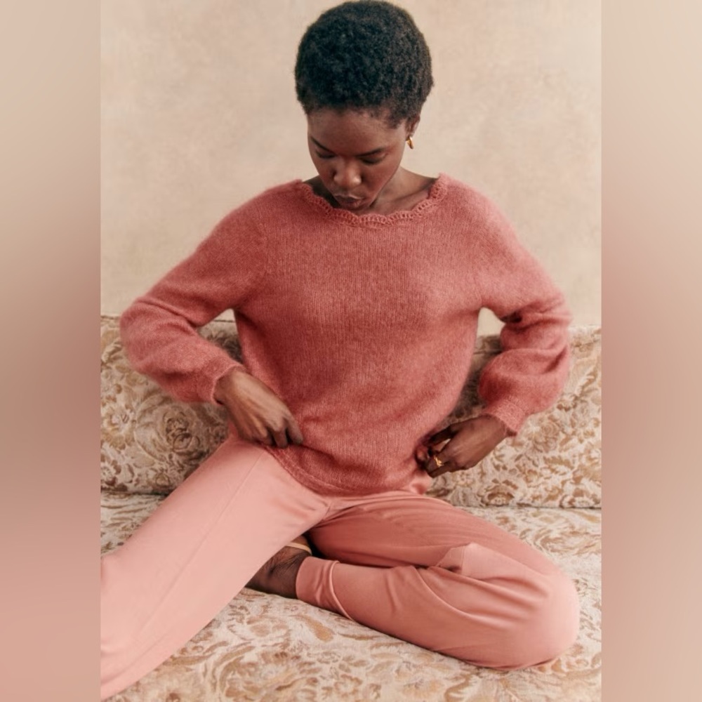 Sezane Marylis Jumper Elegant Pink Women's Sweater